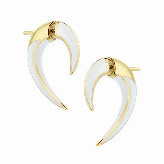 Shaun Leane Sabre Solis Talon 18ct Yellow Gold Vermeil Sterling Silver Chalk Ceramic Earrings