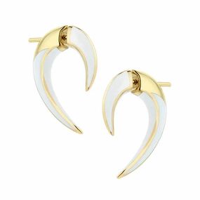 Shaun Leane Sabre Solis Talon 18ct Yellow Gold Vermeil Sterling Silver Chalk Ceramic Earrings