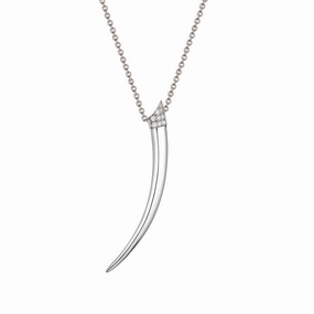 Shaun Leane Sabre Sterling Silver Diamond Tusk Necklace