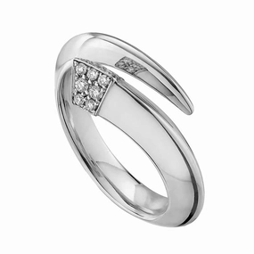Shaun Leane Sabre Sterling Silver Diamond Tusk Ring
