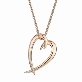Shaun Leane Signature 18ct Rose Gold Plated Sterling Silver Diamond Heart Necklace D