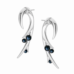 Shaun Leane Sterling Silver Large Hooked Pearl Earrings