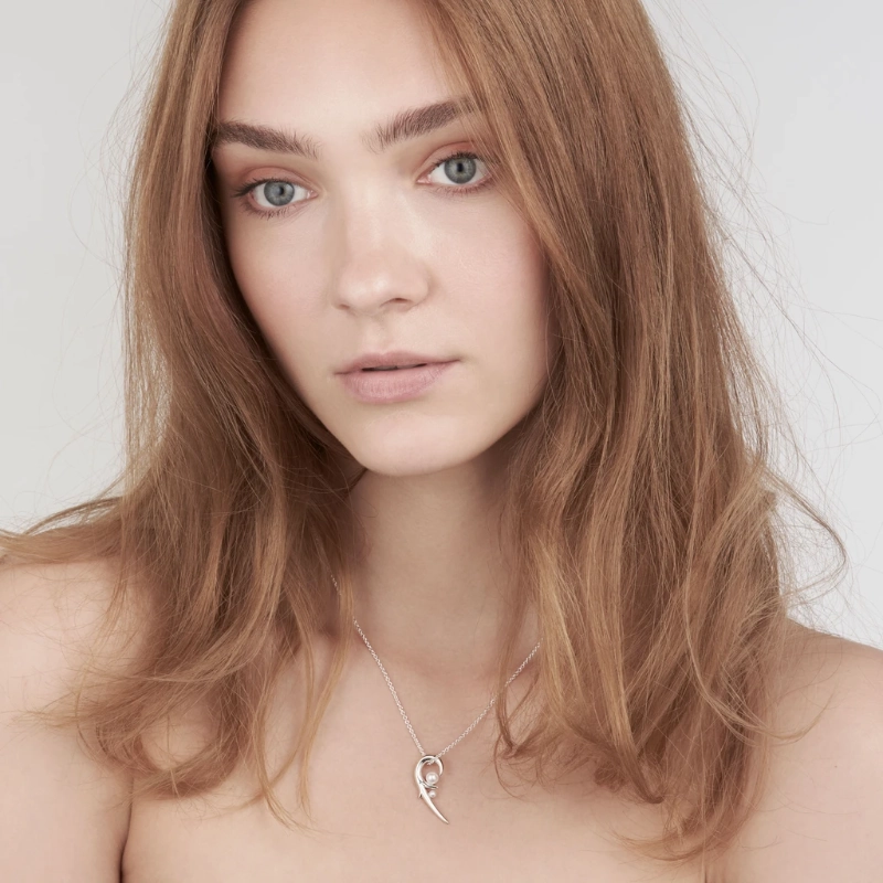 Shaun Leane Sterling Silver White Pearl Hooked Pearl Necklace
