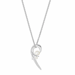 Shaun Leane Sterling Silver White Pearl Hooked Pearl Necklace