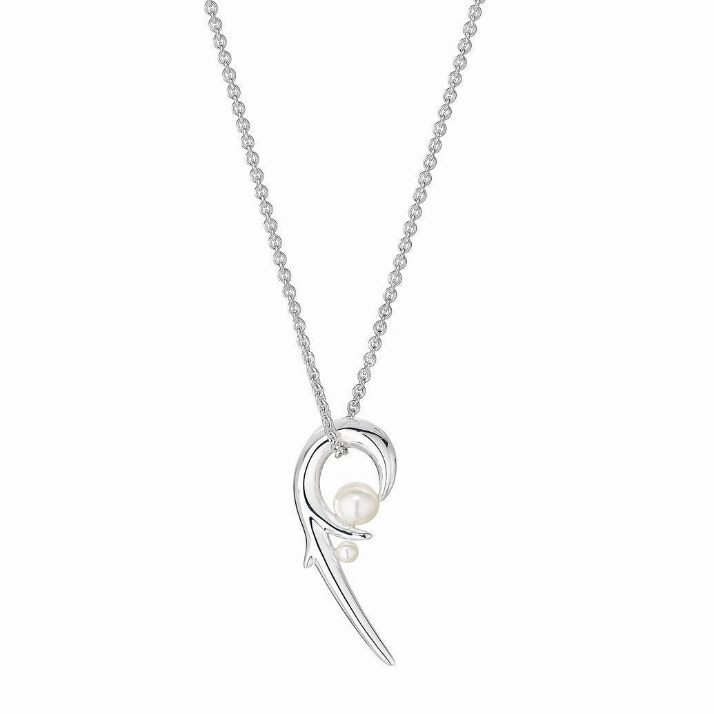Shaun Leane Sterling Silver White Pearl Hooked Pearl Necklace