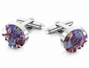 Shrieking Violet Cufflink Purple Haze Oval Silver
