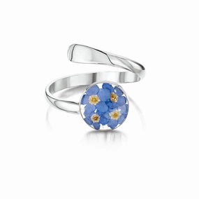 Shrieking Violet Sterling Silver Forget Me Not Adjustable Round Ring