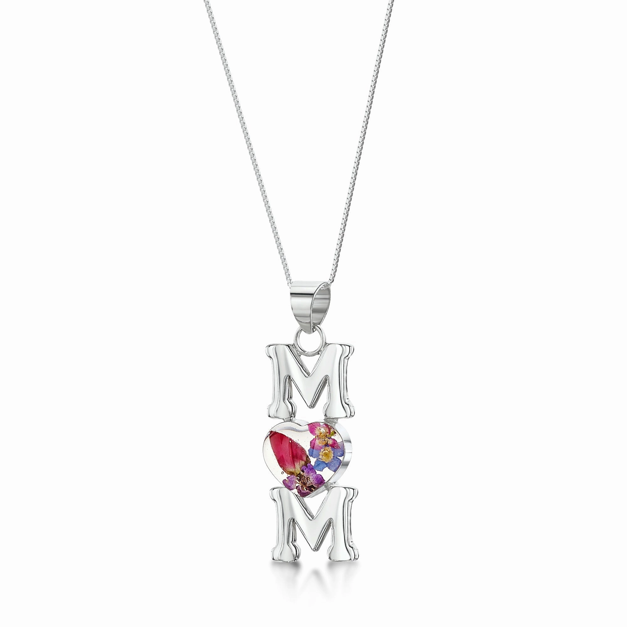 Shrieking Violet Sterling Silver Forget Me Not Rose Mum Necklace