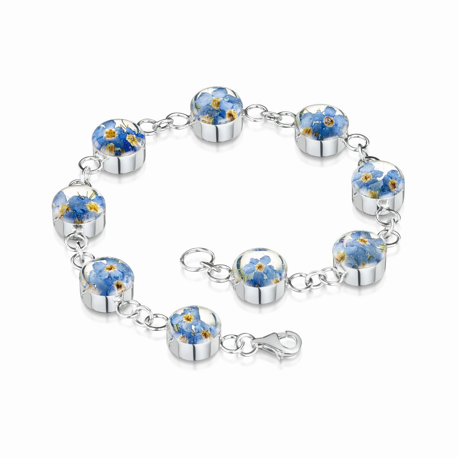 Shrieking Violet Sterling Silver Forget Me Not Round Bracelet