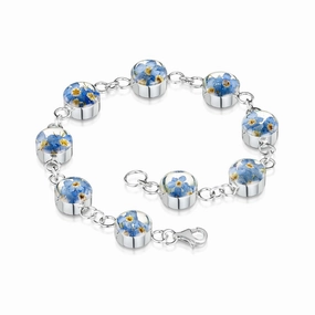Shrieking Violet Sterling Silver Forget Me Not Round Bracelet