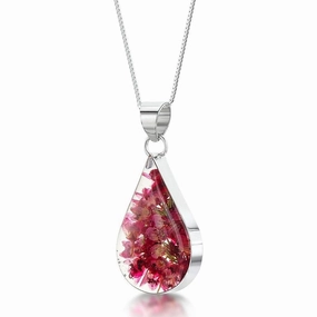 Shrieking Violet Sterling Silver Heather Medium Teardrop Necklace D