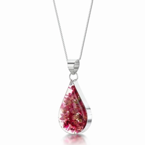 Shrieking Violet Sterling Silver Heather Small Teardrop Necklace