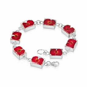 Shrieking Violet Sterling Silver Poppy Oblong Bracelet D