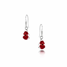 Shrieking Violet Sterling Silver Poppy Petite Teardrop Drop Earrings