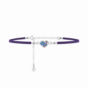 Shrieking Violet Sterling Silver Purple Haze Heart Choker Necklace D