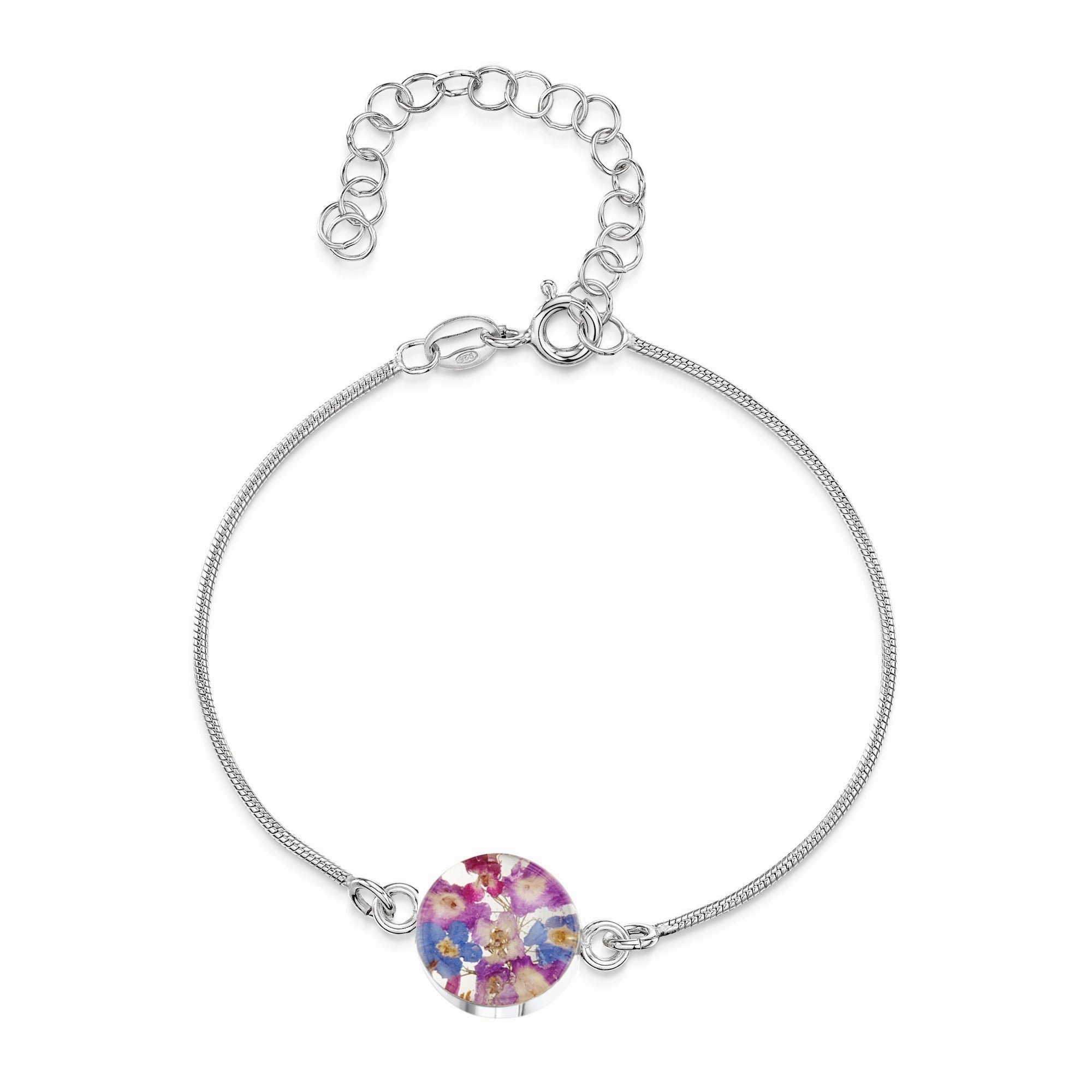 Shrieking Violet Sterling Silver Purple Haze Round Charm Bracelet