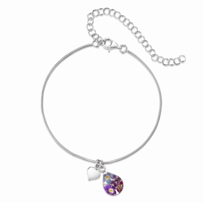 Shrieking Violet Sterling Silver Purple Haze Teardrop Charm Anklet Bracelet