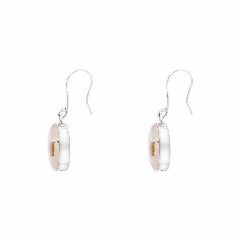 Shrieking Violet Sterling Silver White Daisy Drop Earrings