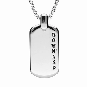 Shrovetide Sterling Silver Down'ard Dog Tag Pendant