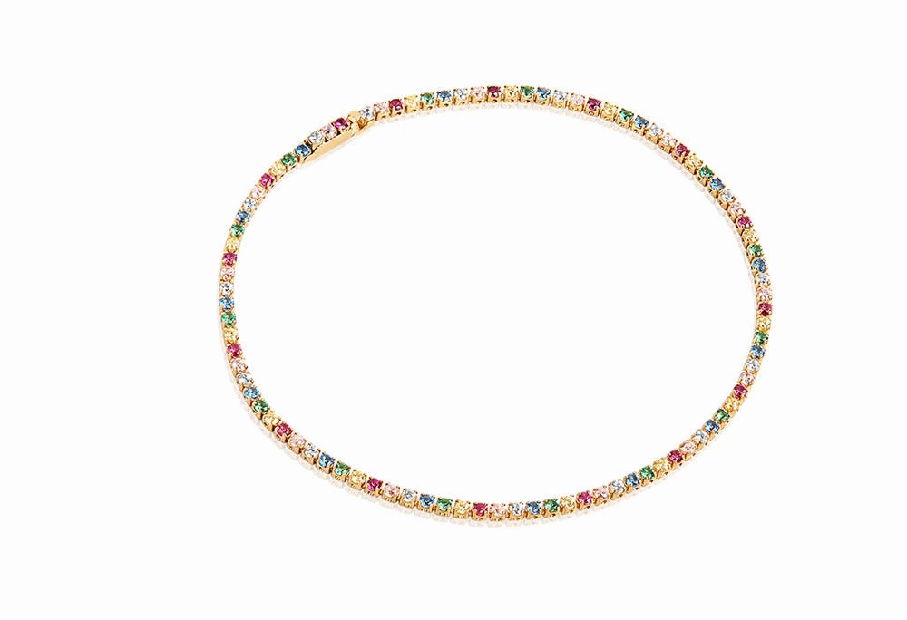 Sif Jakobs Ellera 18ct Gold Plated Sterling Silver Multicoloured Zirconia Tennis Bracelet