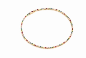 Sif Jakobs Ellera 18ct Gold Plated Sterling Silver Multicoloured Zirconia Tennis Bracelet