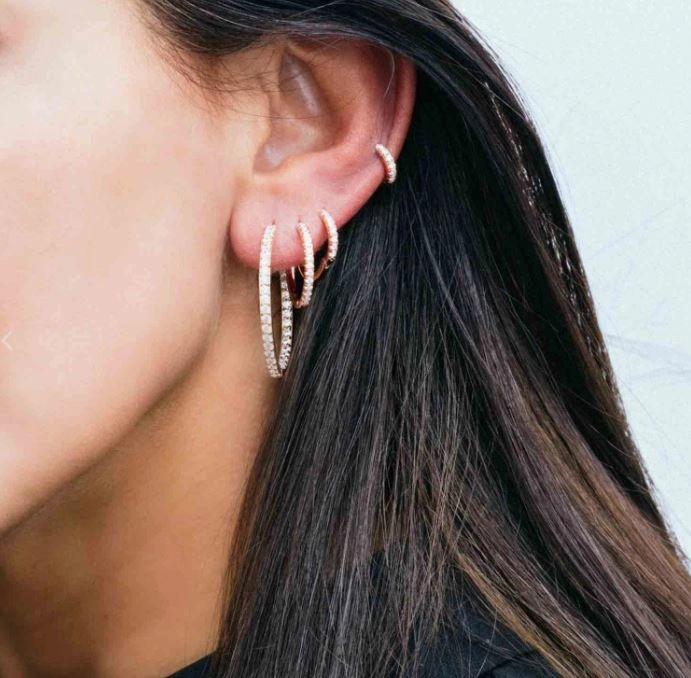 Sif Jakobs Ellera 18ct Gold Plated Sterling Silver White Zirconia Grande Hoop Earrings