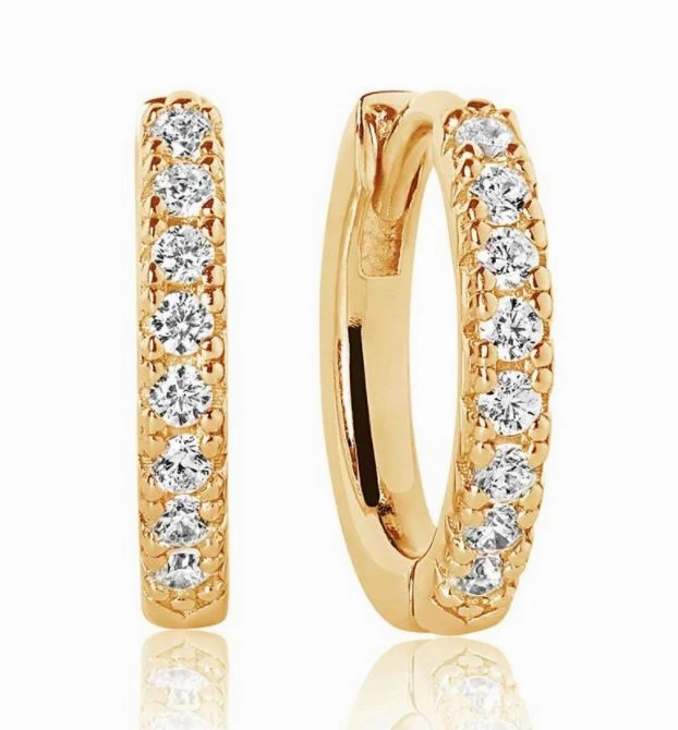 Sif Jakobs Ellera 18ct Gold Plated Sterling Silver White Zirconia Hoop Earrings