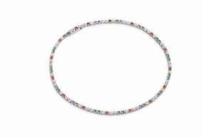 Sif Jakobs Ellera Sterling Silver Multicoloured Zirconia Tennis Bracelet D