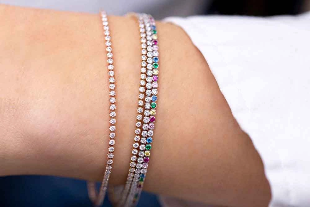 Sif Jakobs Ellera Sterling Silver Multicoloured Zirconia Tennis Bracelet D