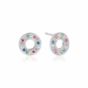 Sif Jakobs Valiano Sterling Silver Multicoloured Zirconia Stud Earrings D