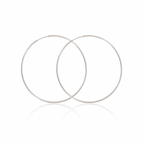 Silver 925 High Polished Endless Hoop Earrings 1.5mm - HP06-1.5
