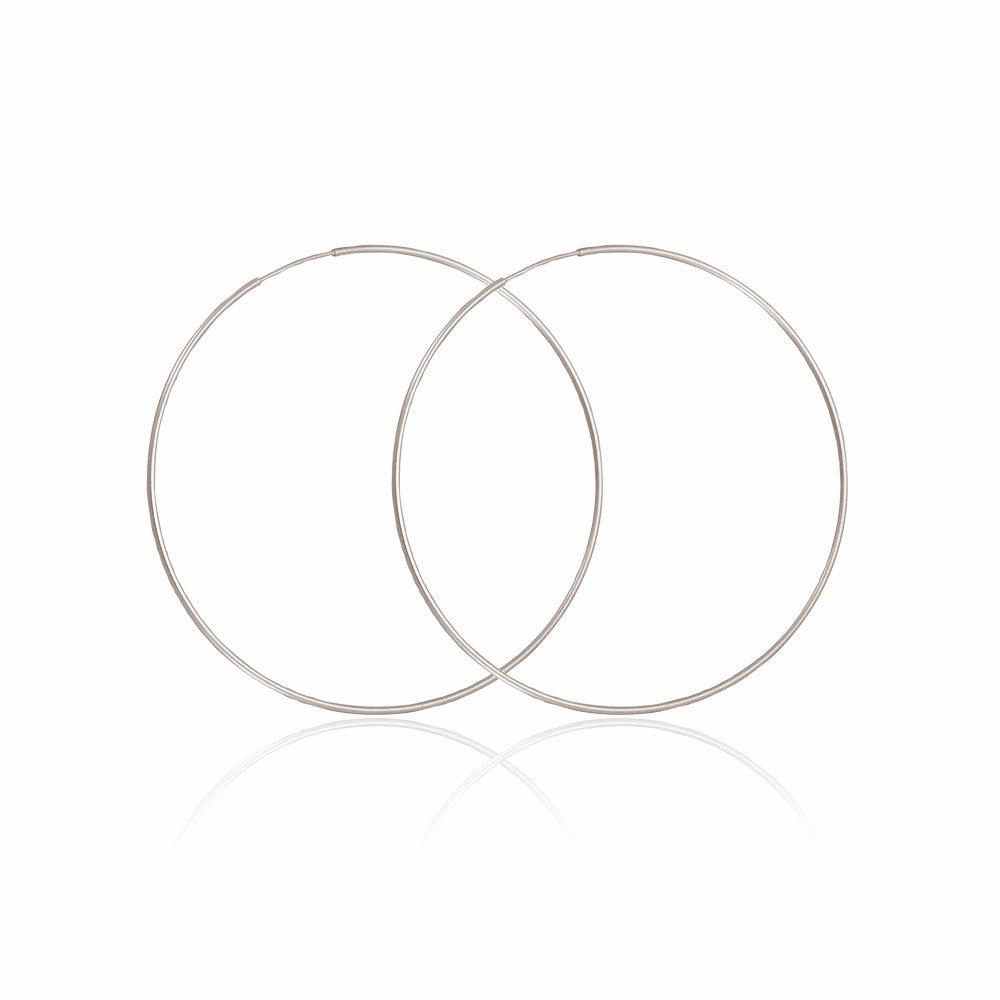 Silver 925 High Polished Endless Hoop Earrings 1.5mm - HP06-1.5
