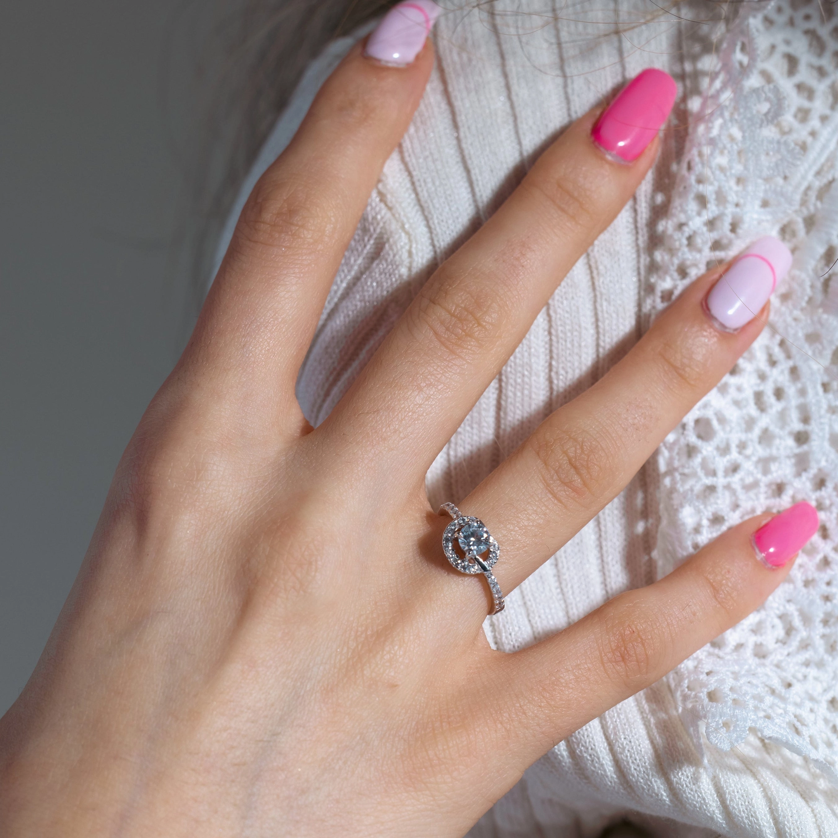 Silver 925 Rhodium Plated CZ Ring - BGR00957