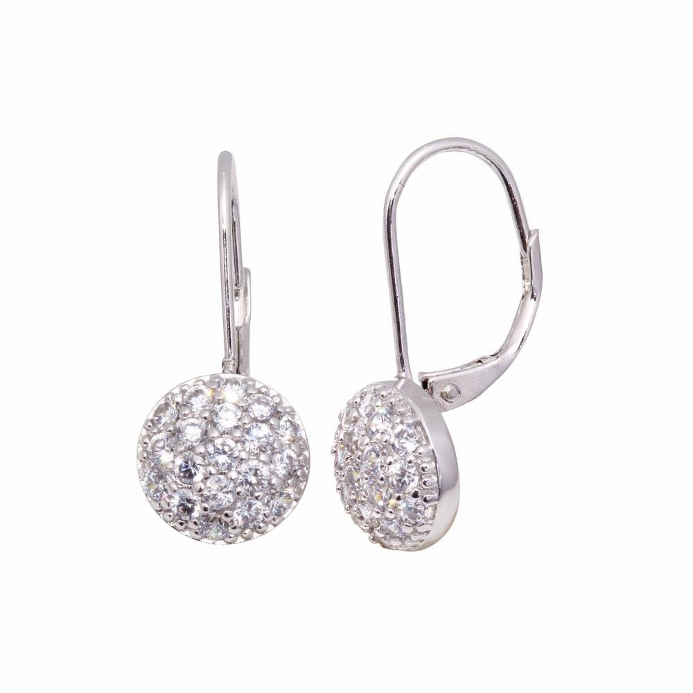 Silver 925 Rhodium Plated Round CZ huggie hoop Earrings - STE00617