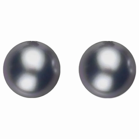 Sterling Silver 10mm Black Freshwater Pearl Stud Earrings