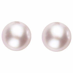 Sterling Silver 10mm Pink Freshwater Pearl Stud Earrings