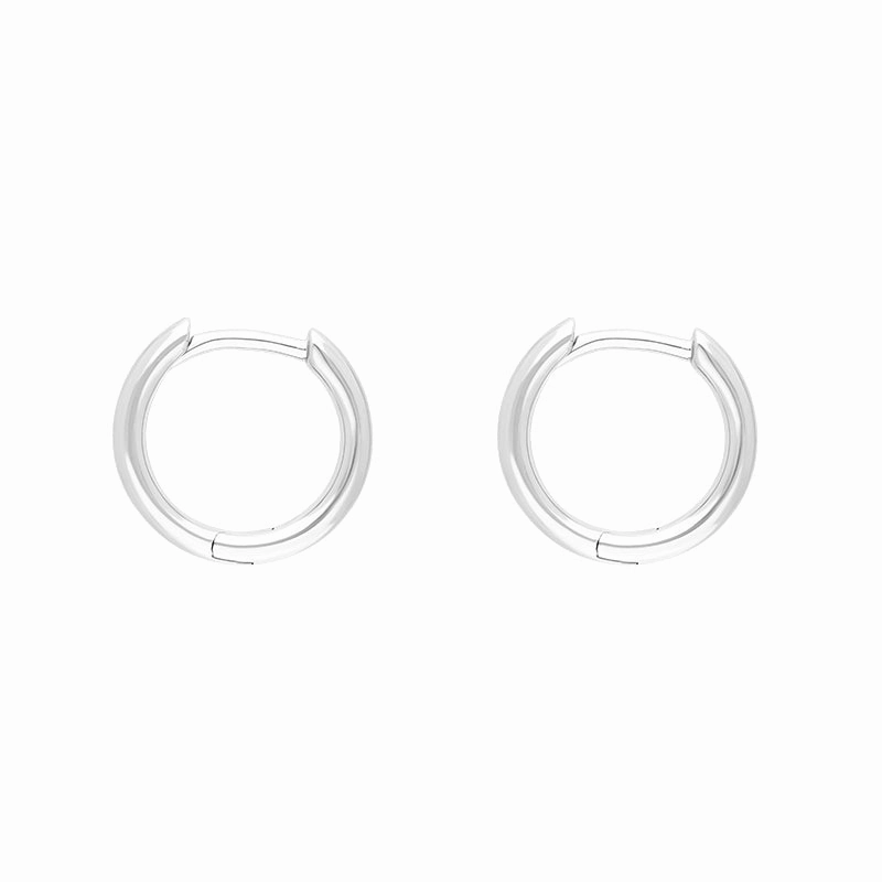 Sterling Silver 12mm Round Hoop Earrings
