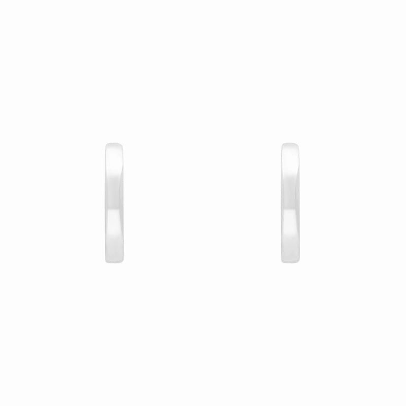 Sterling Silver 14mm Round Domed Hoop Earrings