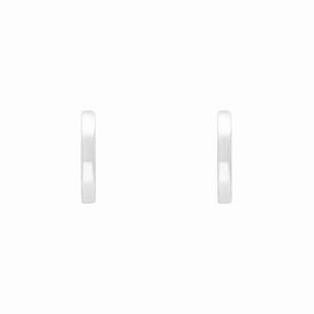 Sterling Silver 14mm Round Domed Hoop Earrings