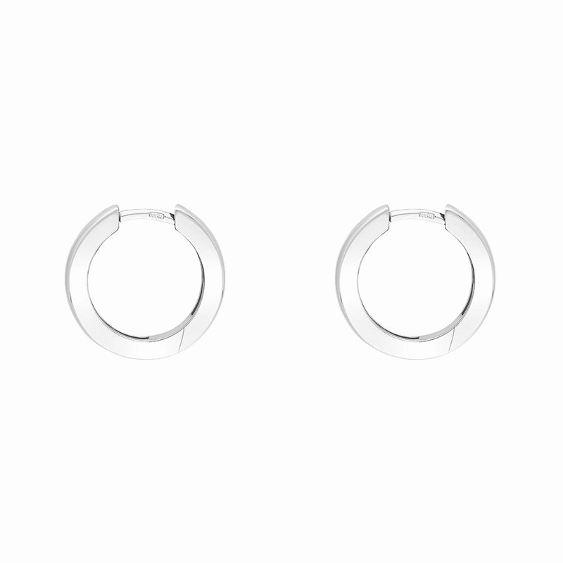 Sterling Silver 14mm Round Domed Hoop Earrings