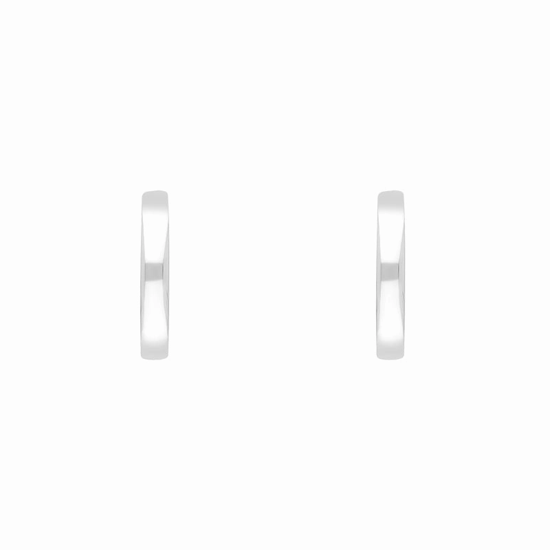 Sterling Silver 15mm Round Domed Hoop Earrings