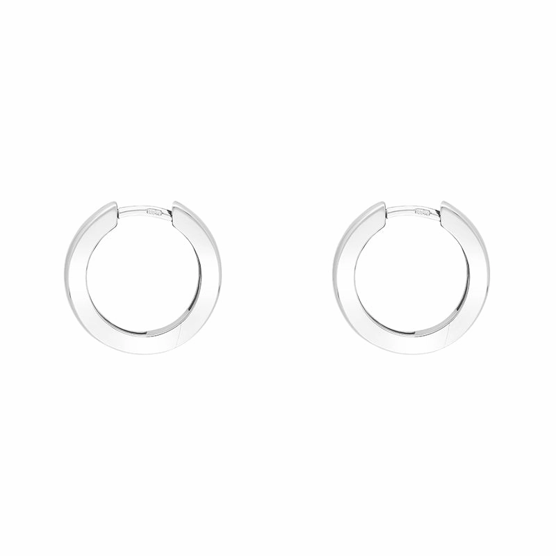 Sterling Silver 15mm Round Domed Hoop Earrings