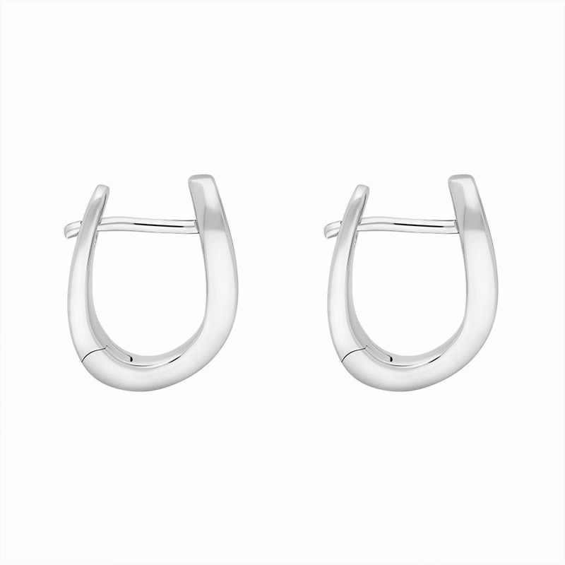 Sterling Silver 15x12mm Twisted Horseshoe Hoop Earrings