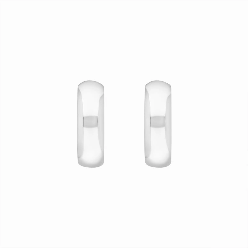 Sterling Silver 16mm Round Domed Hoop Earrings