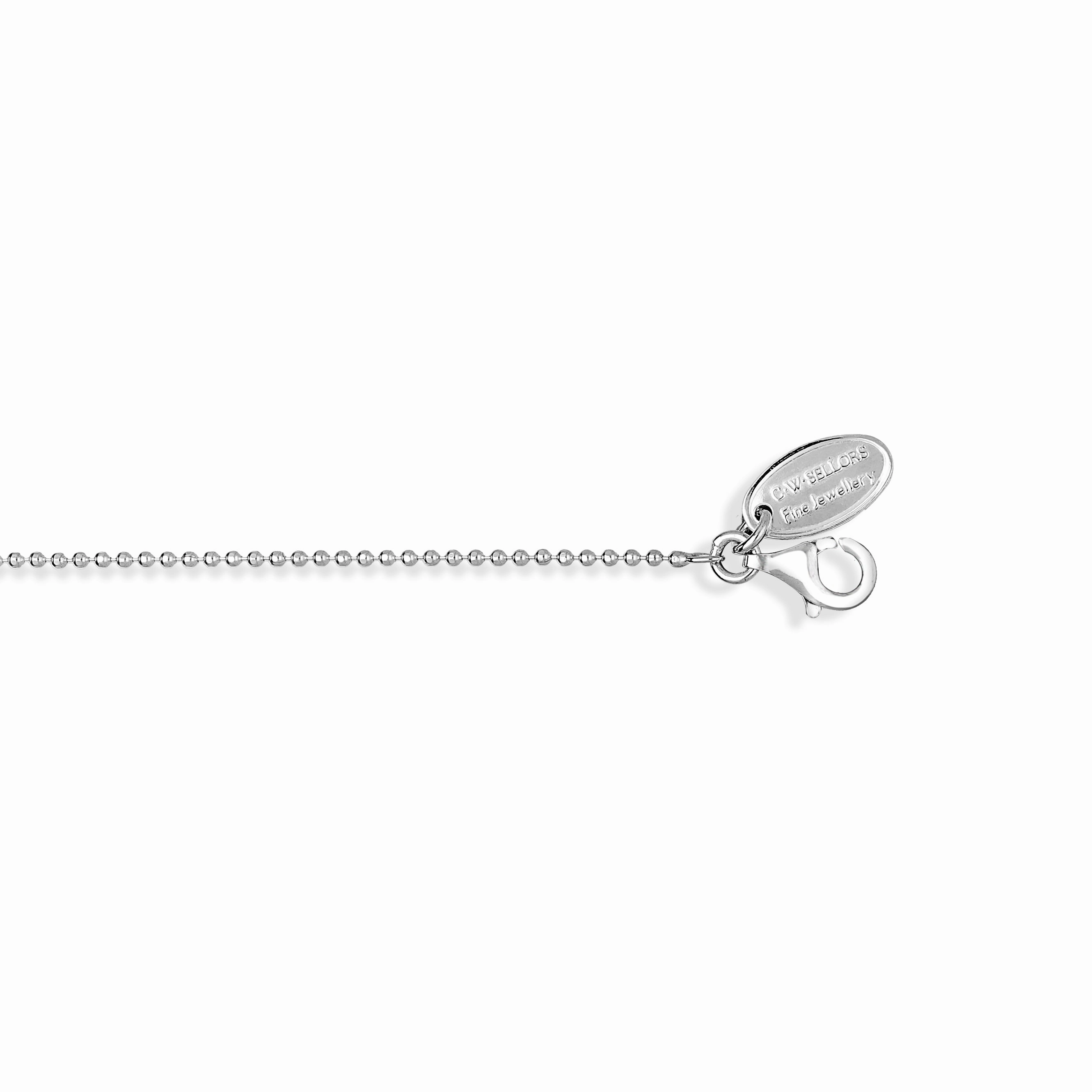 Sterling Silver 18 Inch Ball Link Chain With Extender
