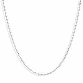 Sterling Silver 18 Inch Ball Link Chain With Extender