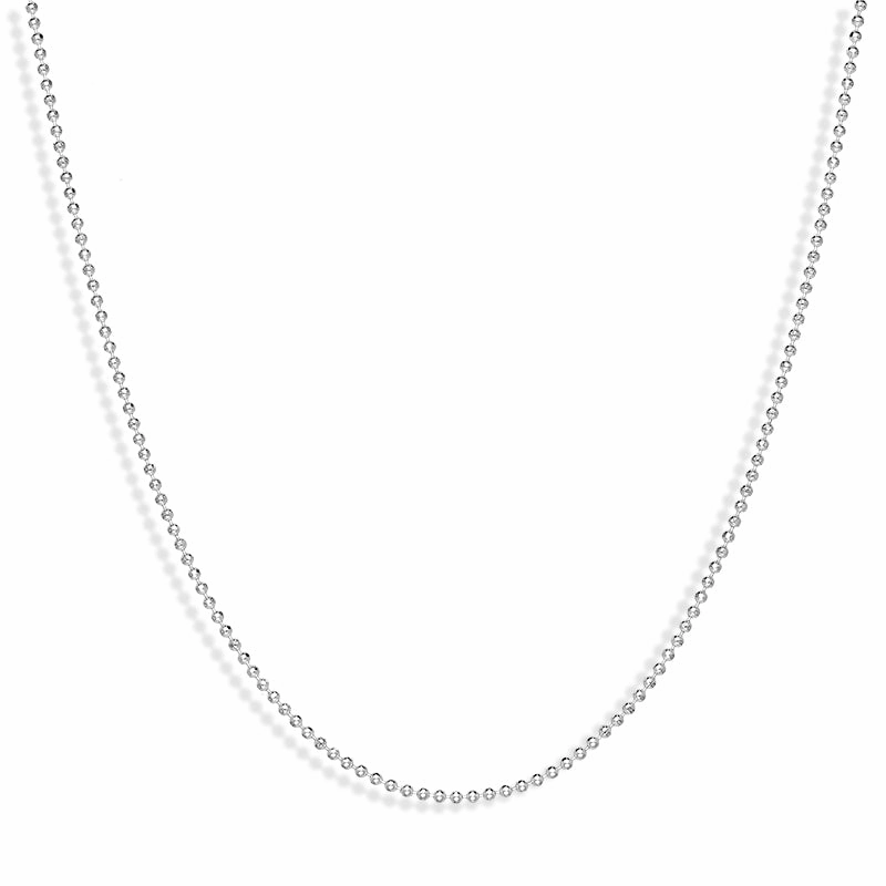 Sterling Silver 18 Inch Ball Link Chain With Extender