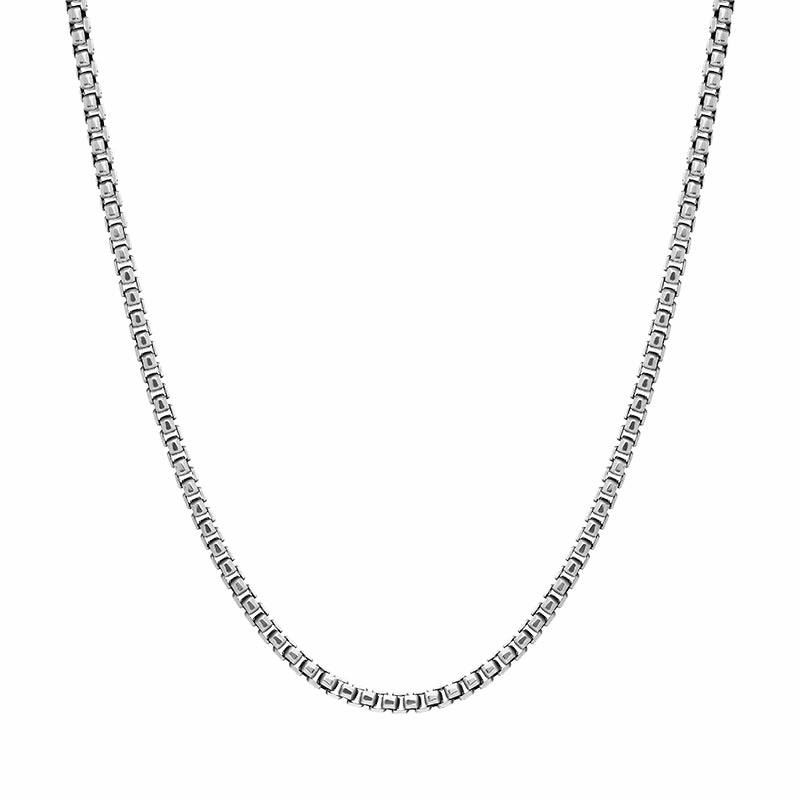 Sterling Silver 18 Inch Oxidised Box Chain