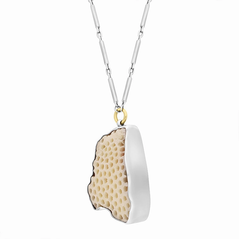 Sterling Silver 18ct Yellow Gold Coquina Unique Necklace D