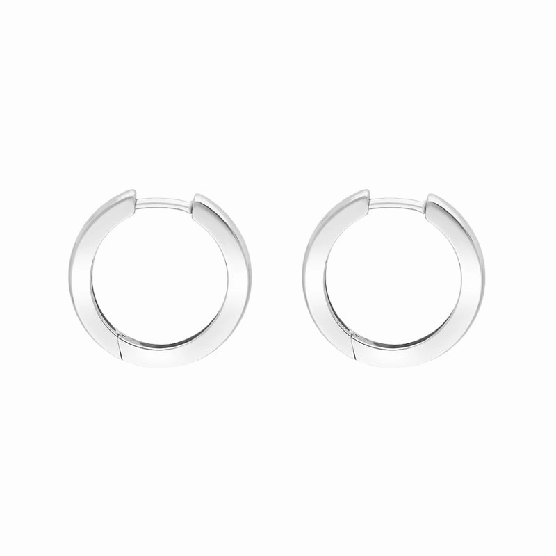 Sterling Silver 18mm Round Domed Hoop Earrings